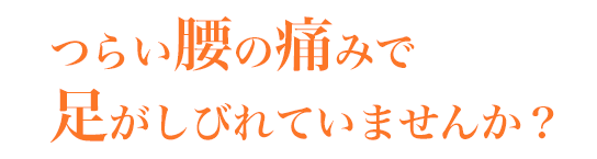 つらい腰の痛みで足がしびれていませんか？